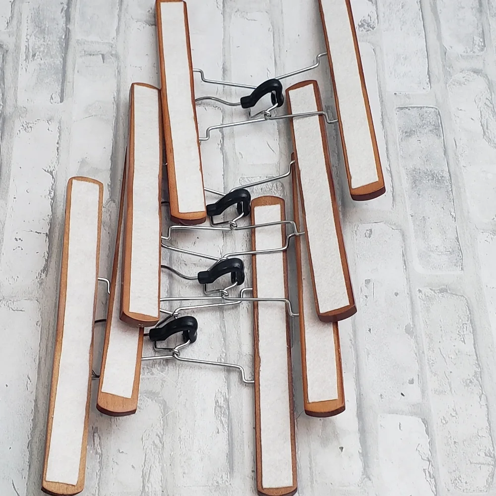 Wooden Non Slip Wood Pant/Skirt Hangers, 4Pk